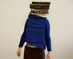 Self-portrait as a stack of books