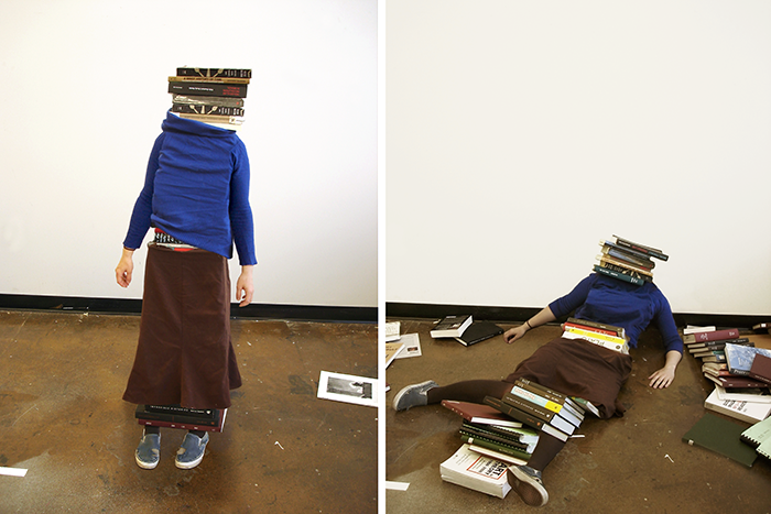 Self-portrait as a stack of books